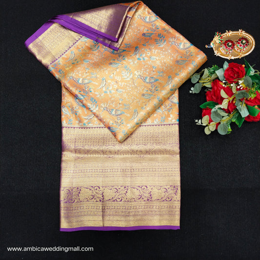 Pure tissue Bridal Kanchi Pattu Handloom Saree - Ambica Wedding Mall