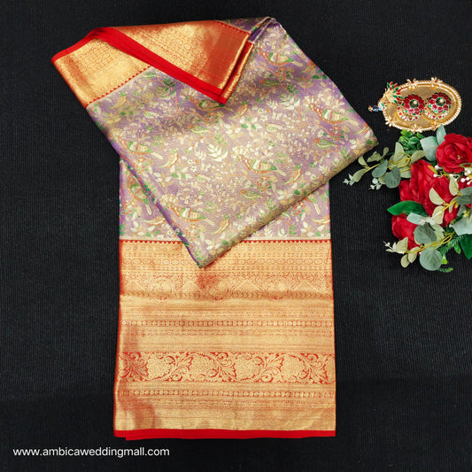Pure tissue Bridal Kanchi Pattu Handloom Saree - Ambica Wedding Mall