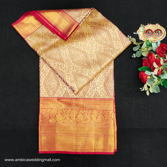 Pure tissue Bridal Kanchi Pattu Handloom Saree - Ambica Wedding Mall