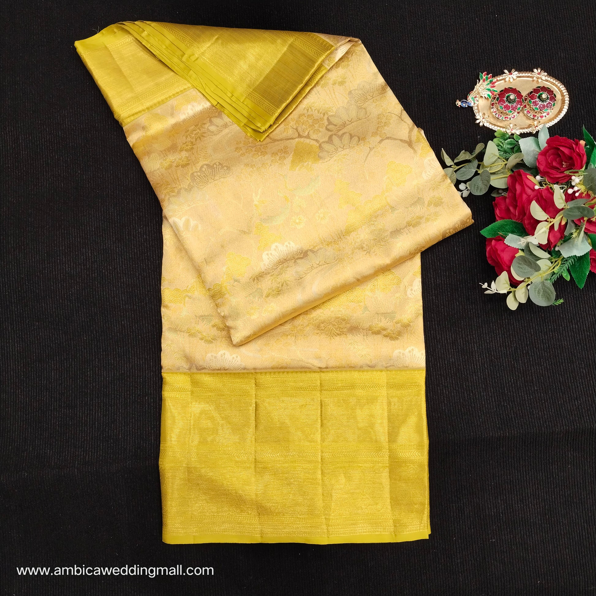 Pure tissue Bridal Kanchi Pattu Handloom Saree - Ambica Wedding Mall