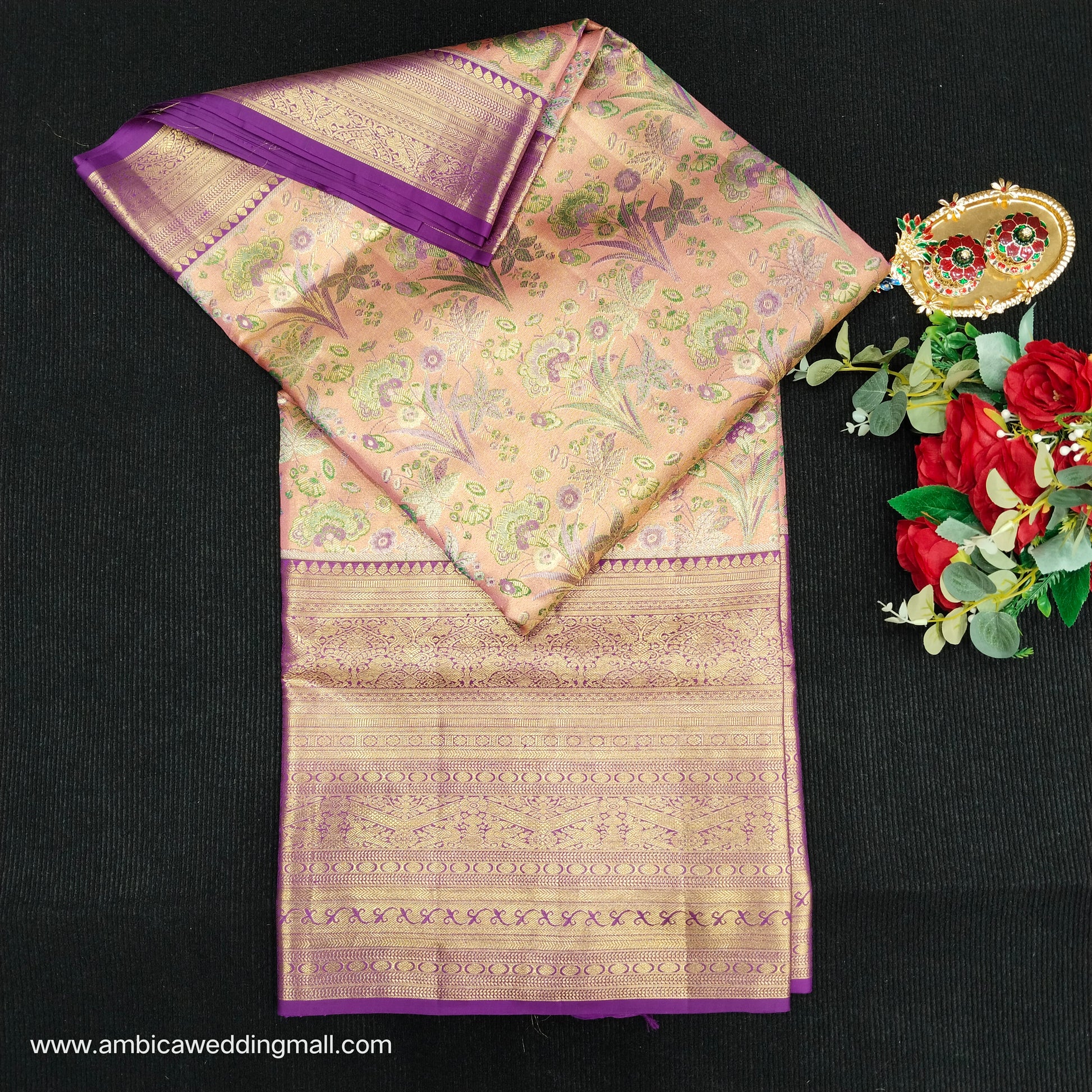 Pure tissue Bridal Kanchi Pattu Handloom Saree - Ambica Wedding Mall