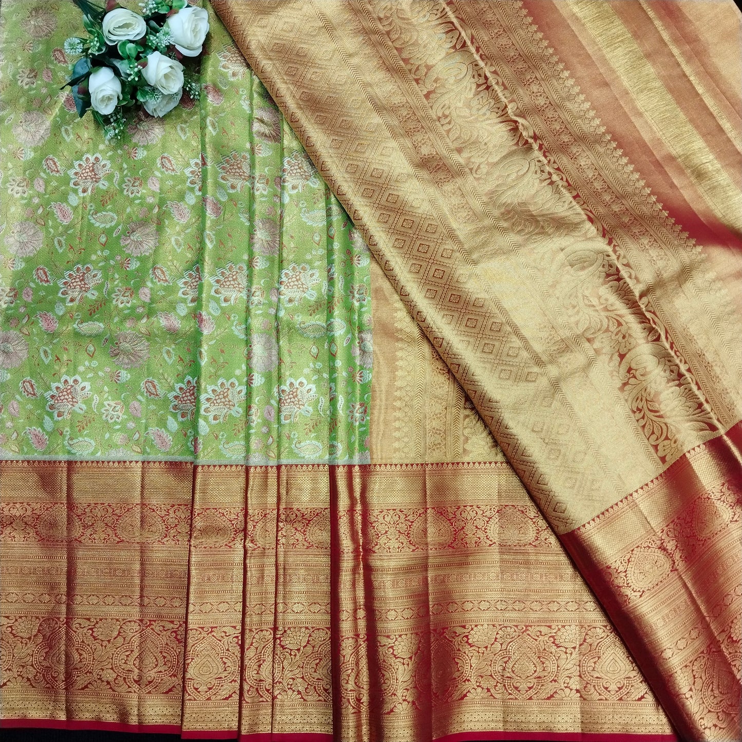 Pure tissue Bridal Kanchi Pattu Handloom Saree - Ambica Wedding Mall
