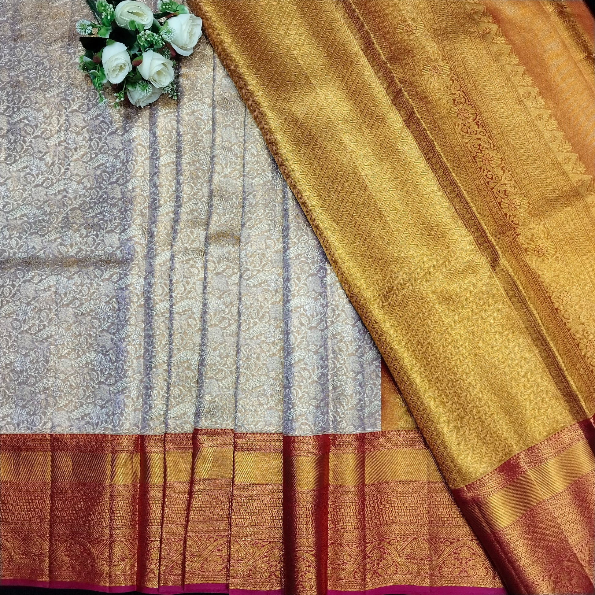 Pure tissue Bridal Kanchi Pattu Handloom Saree - Ambica Wedding Mall