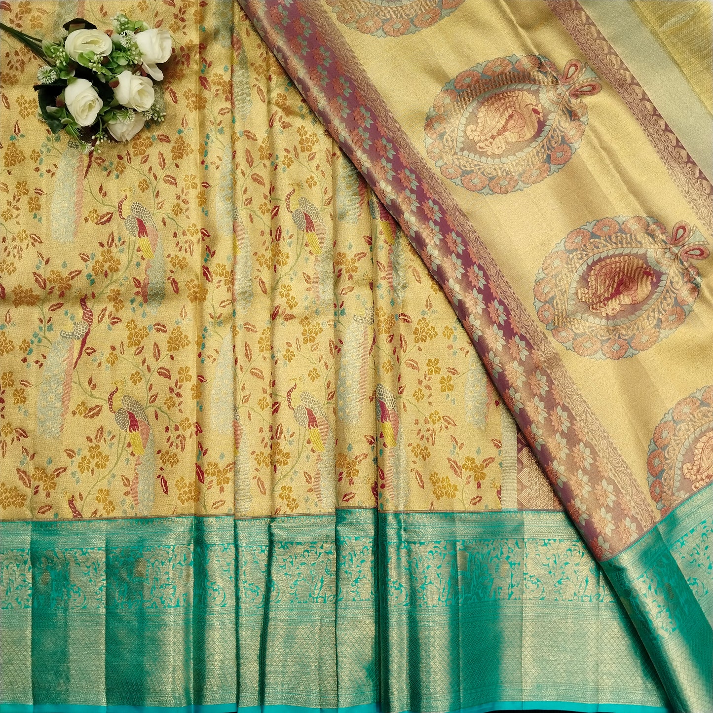 Pure tissue Bridal Kanchi Pattu Handloom Saree - Ambica Wedding Mall
