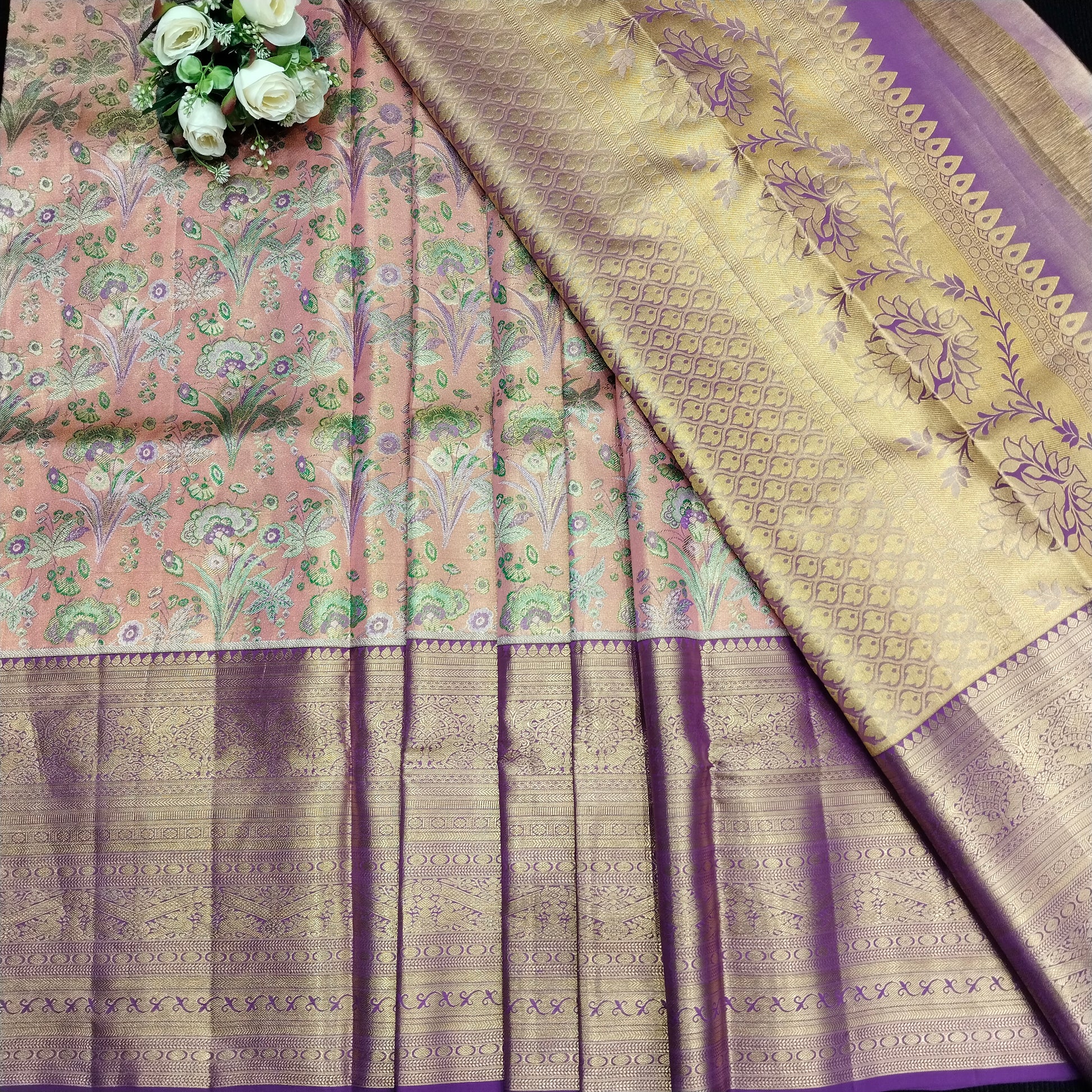 Pure tissue Bridal Kanchi Pattu Handloom Saree - Ambica Wedding Mall