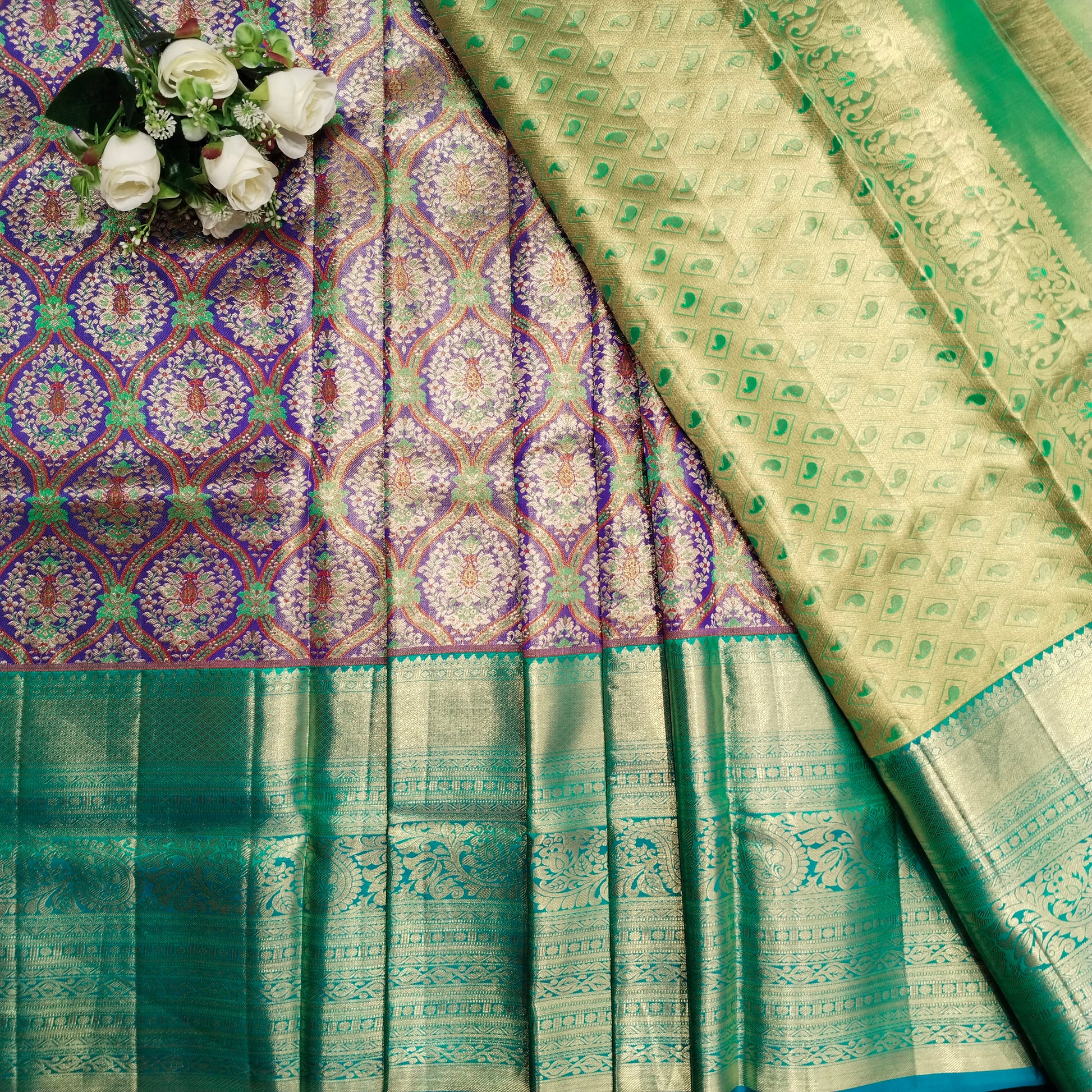 Pure tissue Bridal Kanchi Pattu Handloom Saree - Ambica Wedding Mall