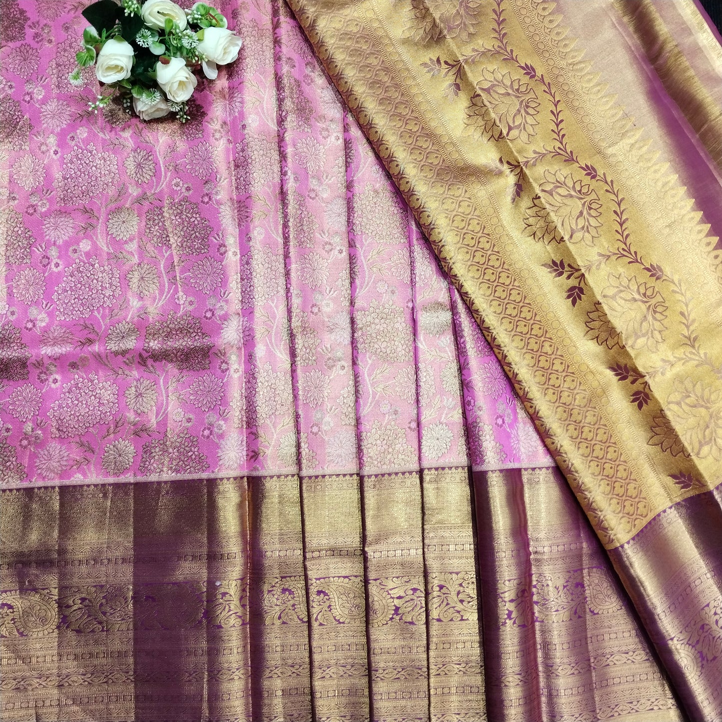 Pure Tissue Bridal Kanchi Pattu Handloom Saree - Ambica Wedding Mall