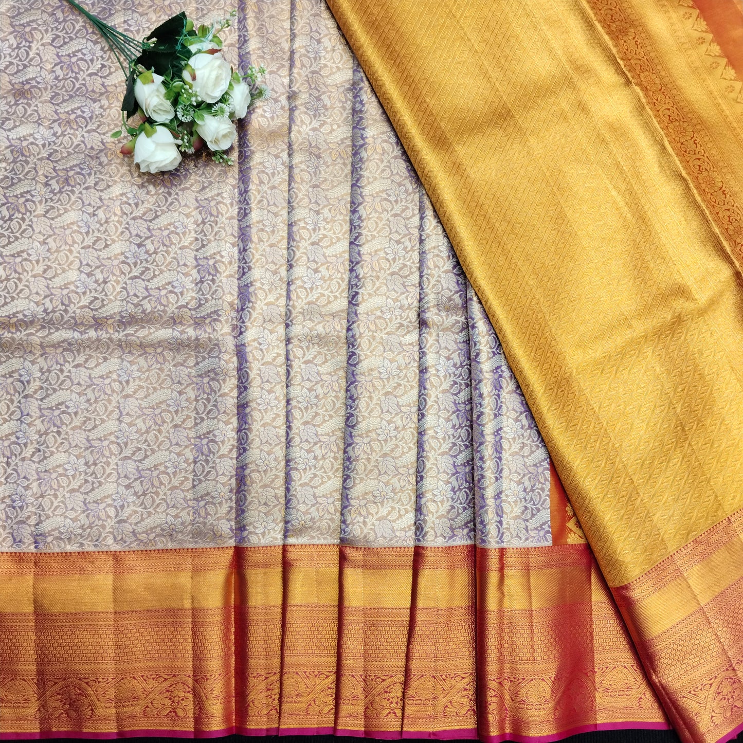 Pure tissue Bridal Kanchi Pattu Handloom Saree - Ambica Wedding Mall