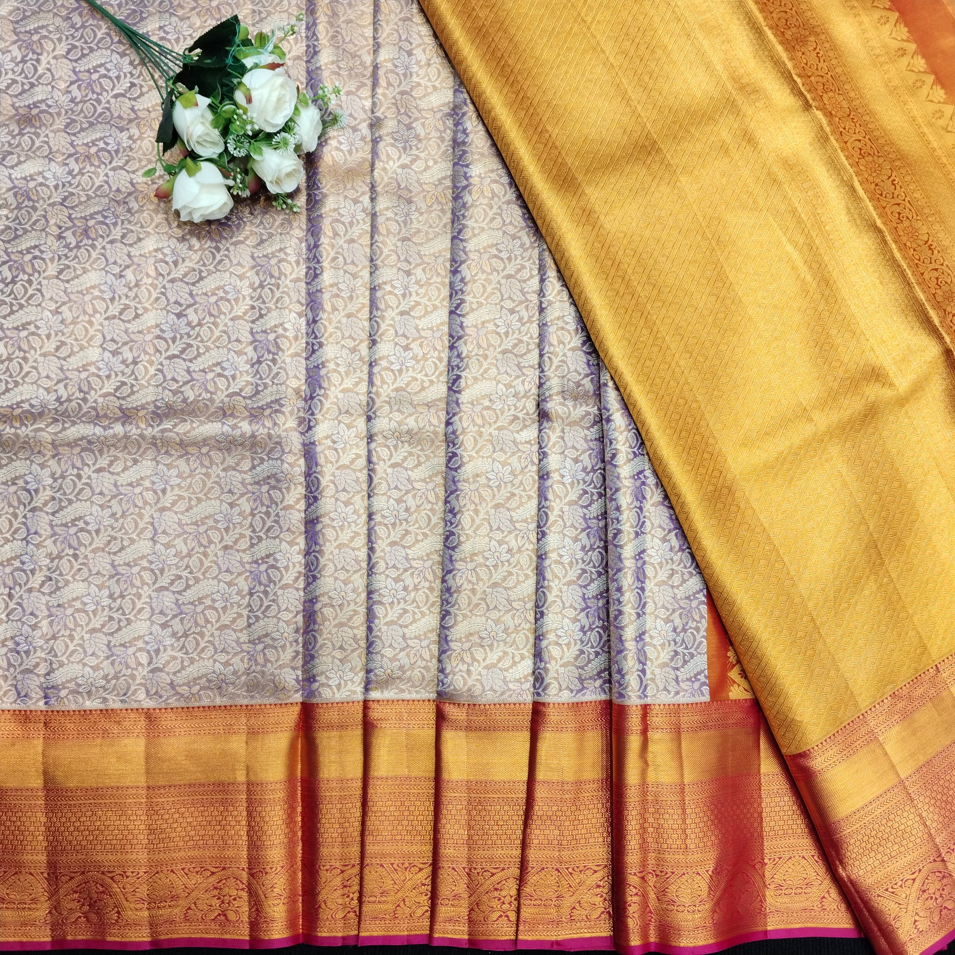 Pure tissue Bridal Kanchi Pattu Handloom Saree - Ambica Wedding Mall