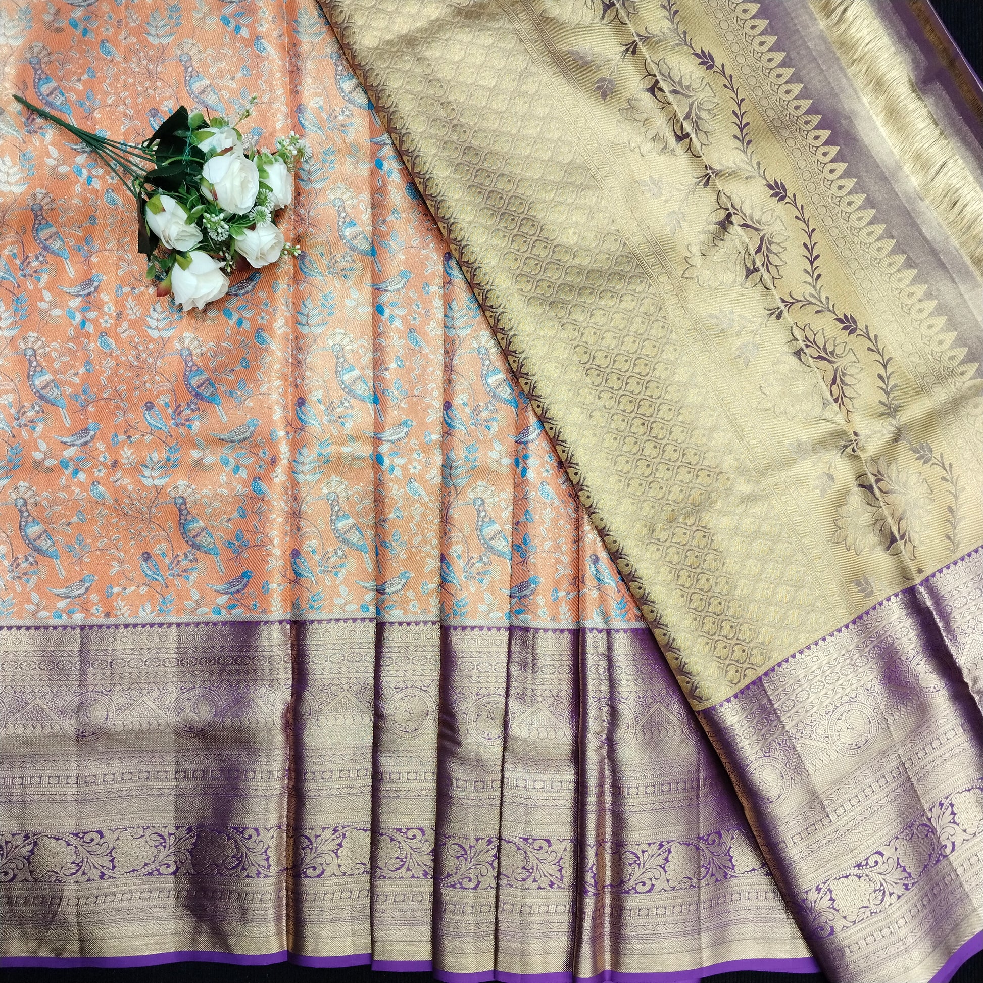 Pure tissue Bridal Kanchi Pattu Handloom Saree - Ambica Wedding Mall