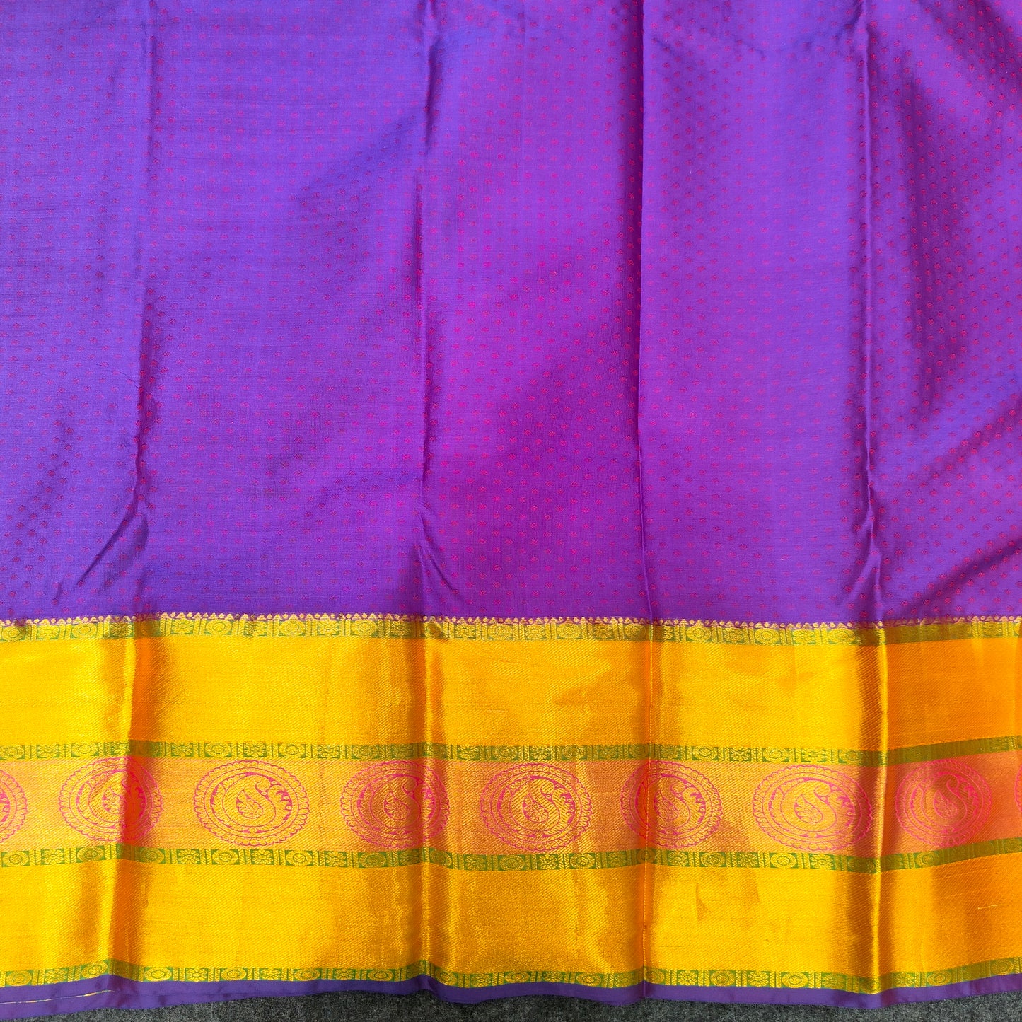 Kanchi Pattu Brocade Halfmix Saree - Ambica Wedding Mall