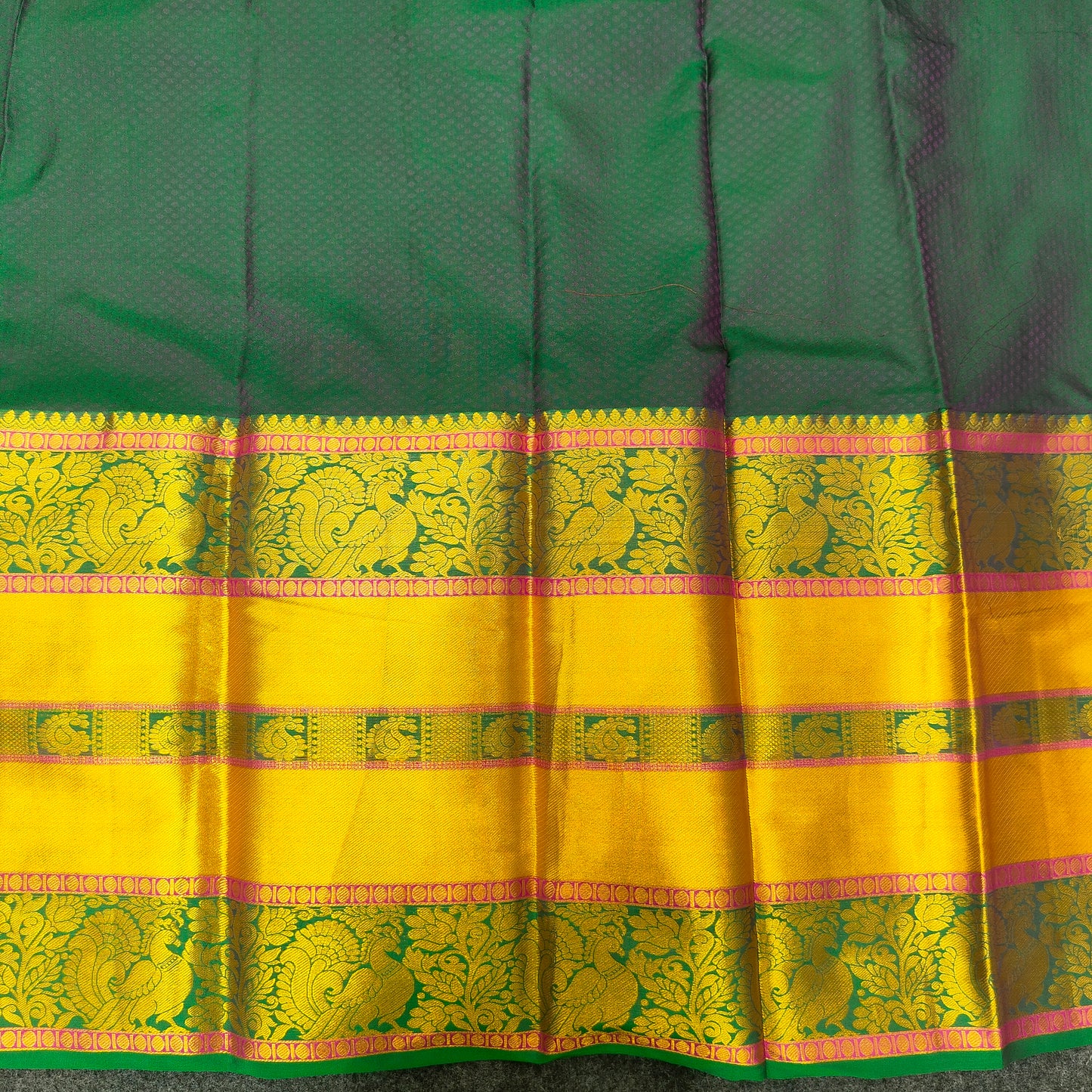 Kanchi Pattu Brocade Halfmix Saree - Ambica Wedding Mall