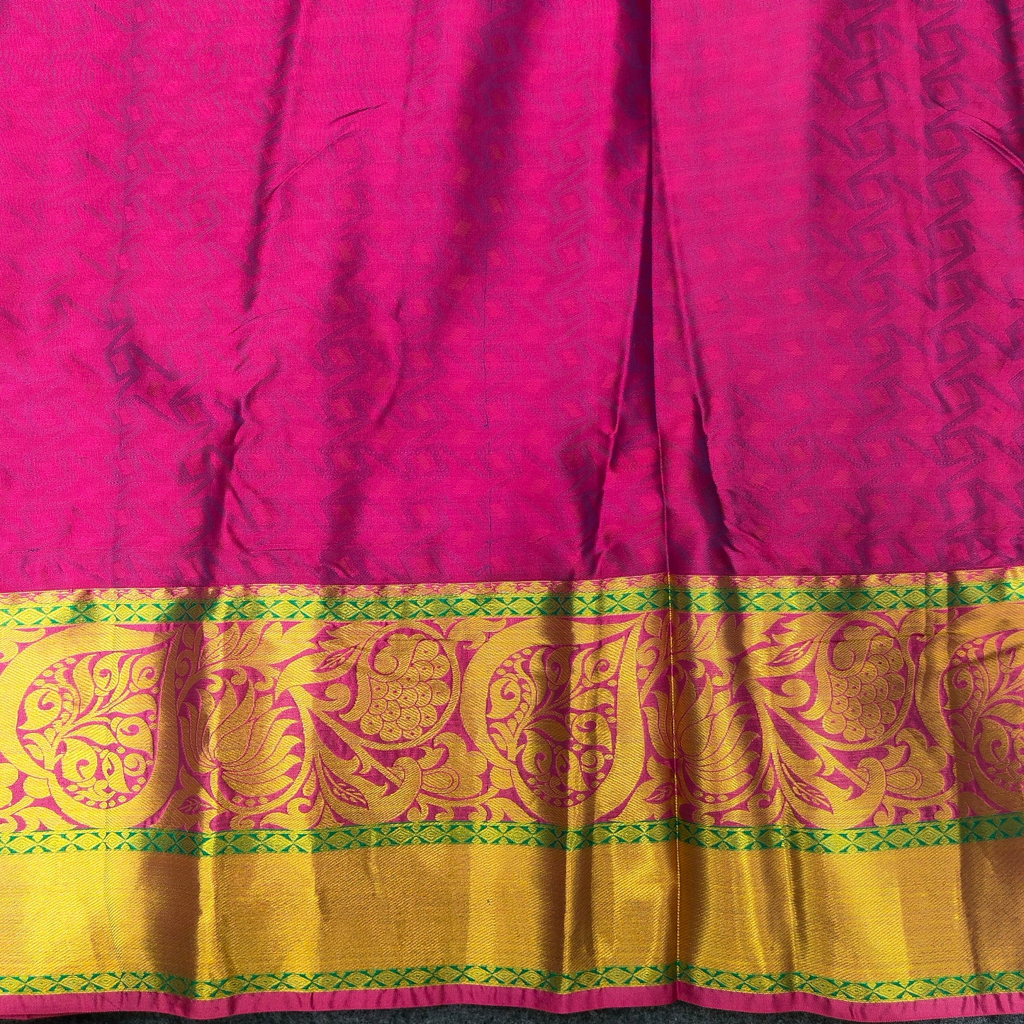 Kanchi Pattu Brocade Halfmix Saree - Ambica Wedding Mall