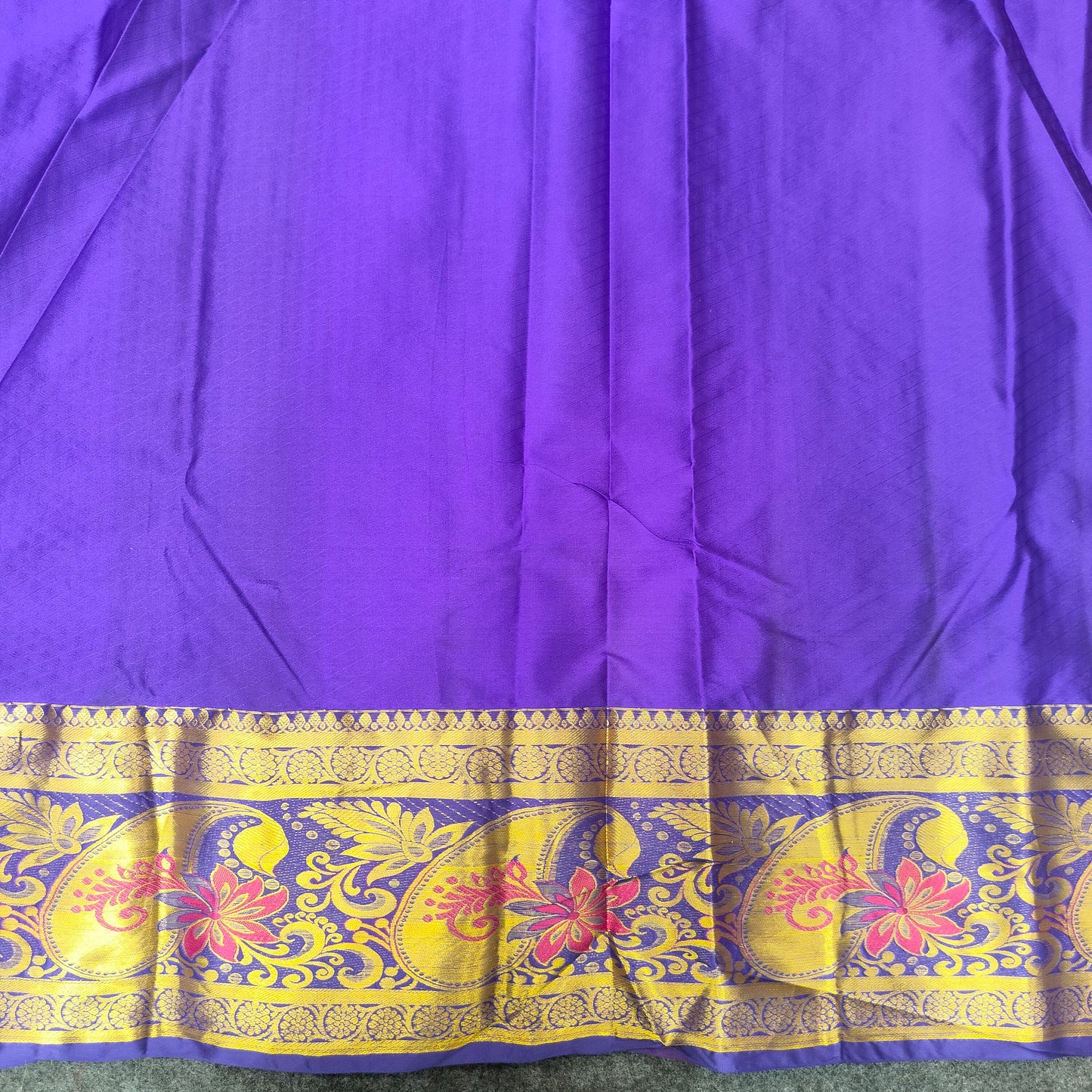 Kanchi Pattu Brocade Halfmix Saree - Ambica Wedding Mall