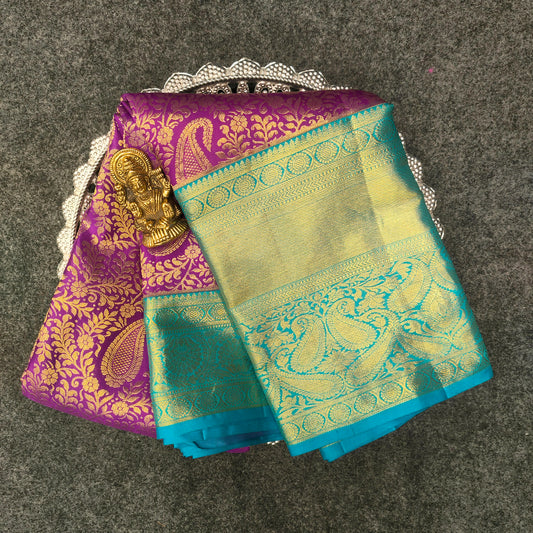 ✨Pure Resham Bridal Kanchi Pattu Handloom Saree - Ambica Wedding Mall