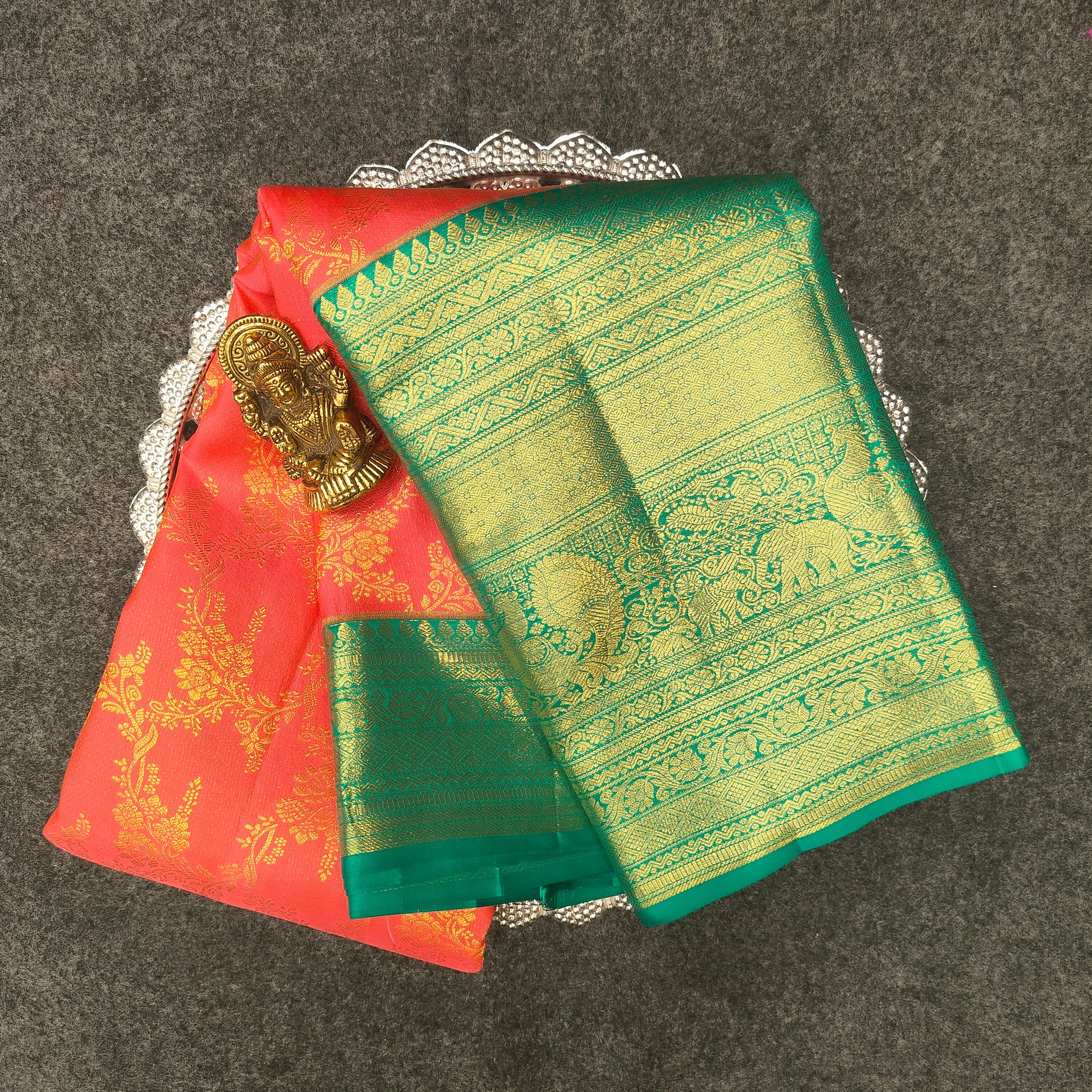 ✨Pure Resham Bridal Kanchi Pattu Handloom Saree - Ambica Wedding Mall