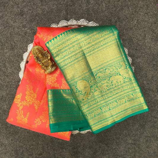 ✨Pure Resham Bridal Kanchi Pattu Handloom Saree - Ambica Wedding Mall