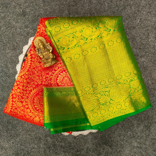✨Pure Resham Bridal Kanchi Pattu Handloom Saree - Ambica Wedding Mall