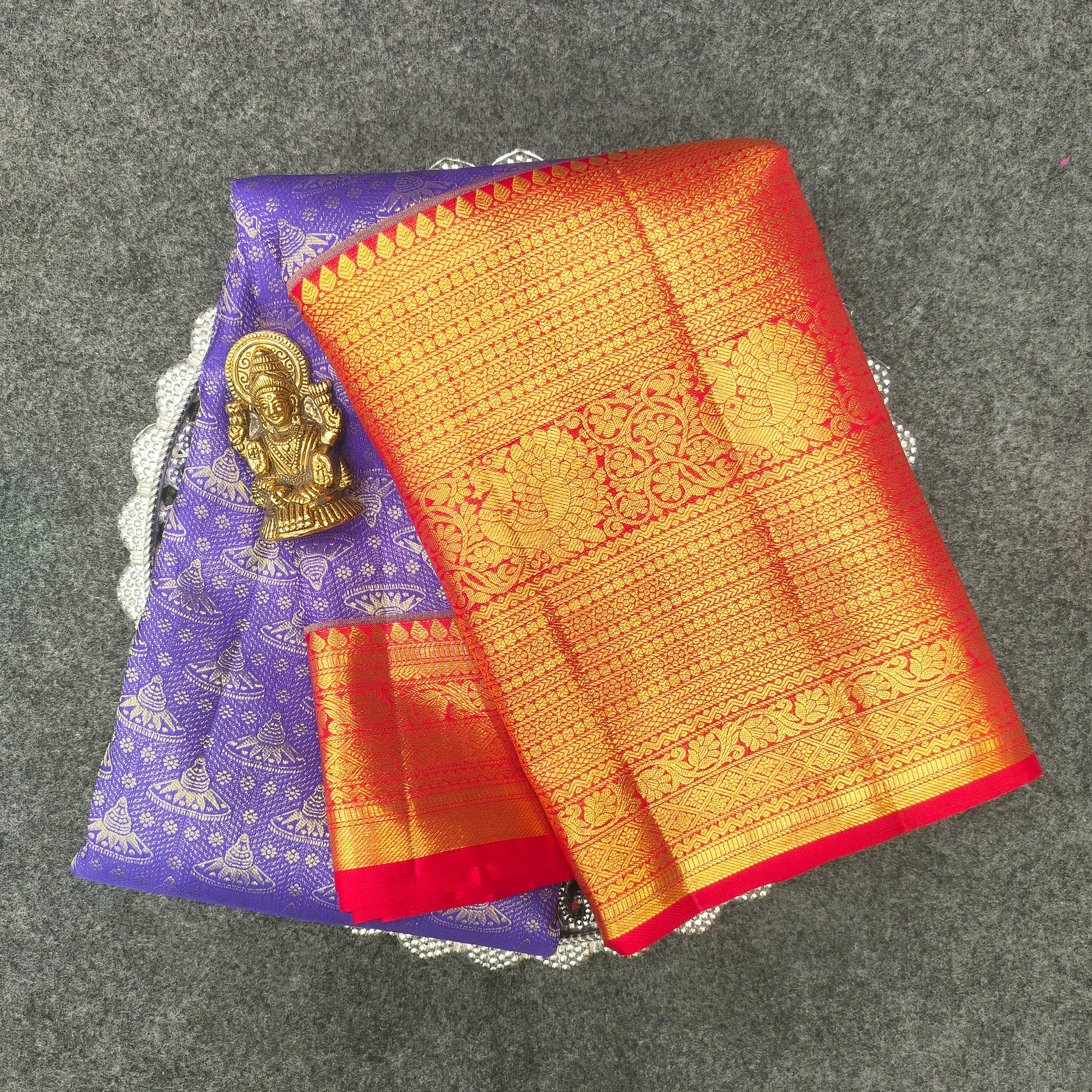 ✨Pure Resham Bridal Kanchi Pattu Handloom Saree - Ambica Wedding Mall