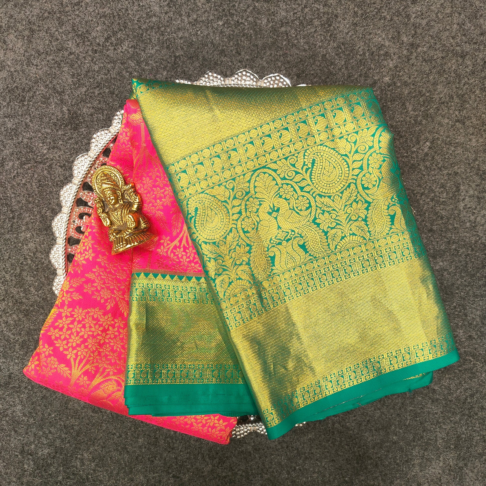 ✨Pure Resham Bridal Kanchi Pattu Handloom Saree - Ambica Wedding Mall