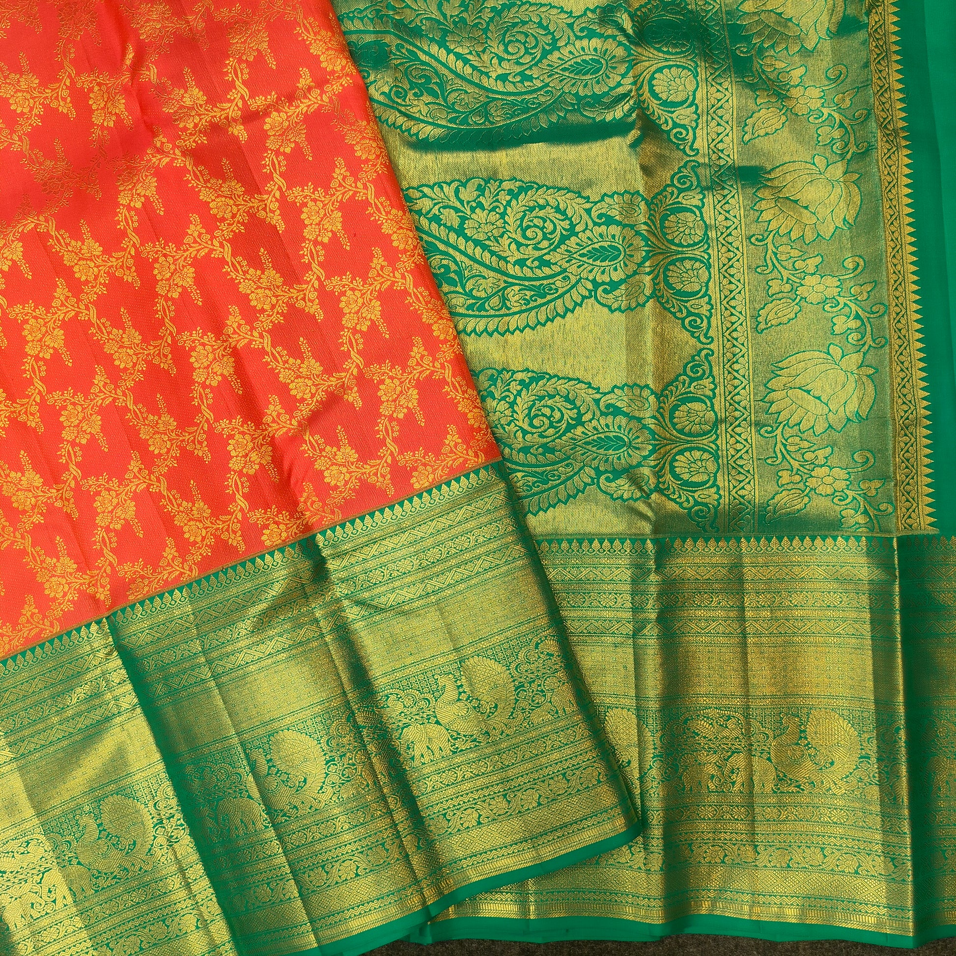 ✨Pure Resham Bridal Kanchi Pattu Handloom Saree - Ambica Wedding Mall
