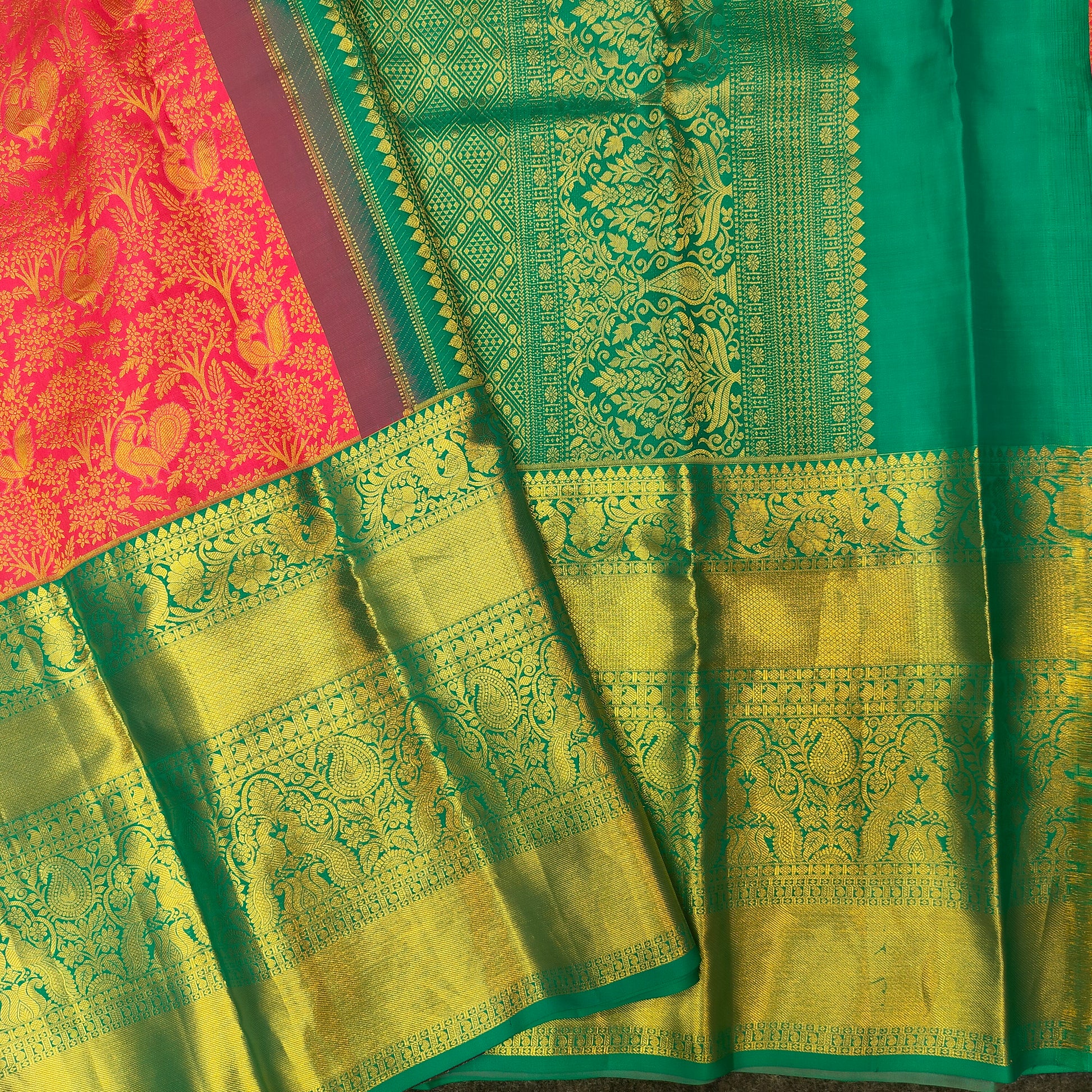 ✨Pure Resham Bridal Kanchi Pattu Handloom Saree - Ambica Wedding Mall