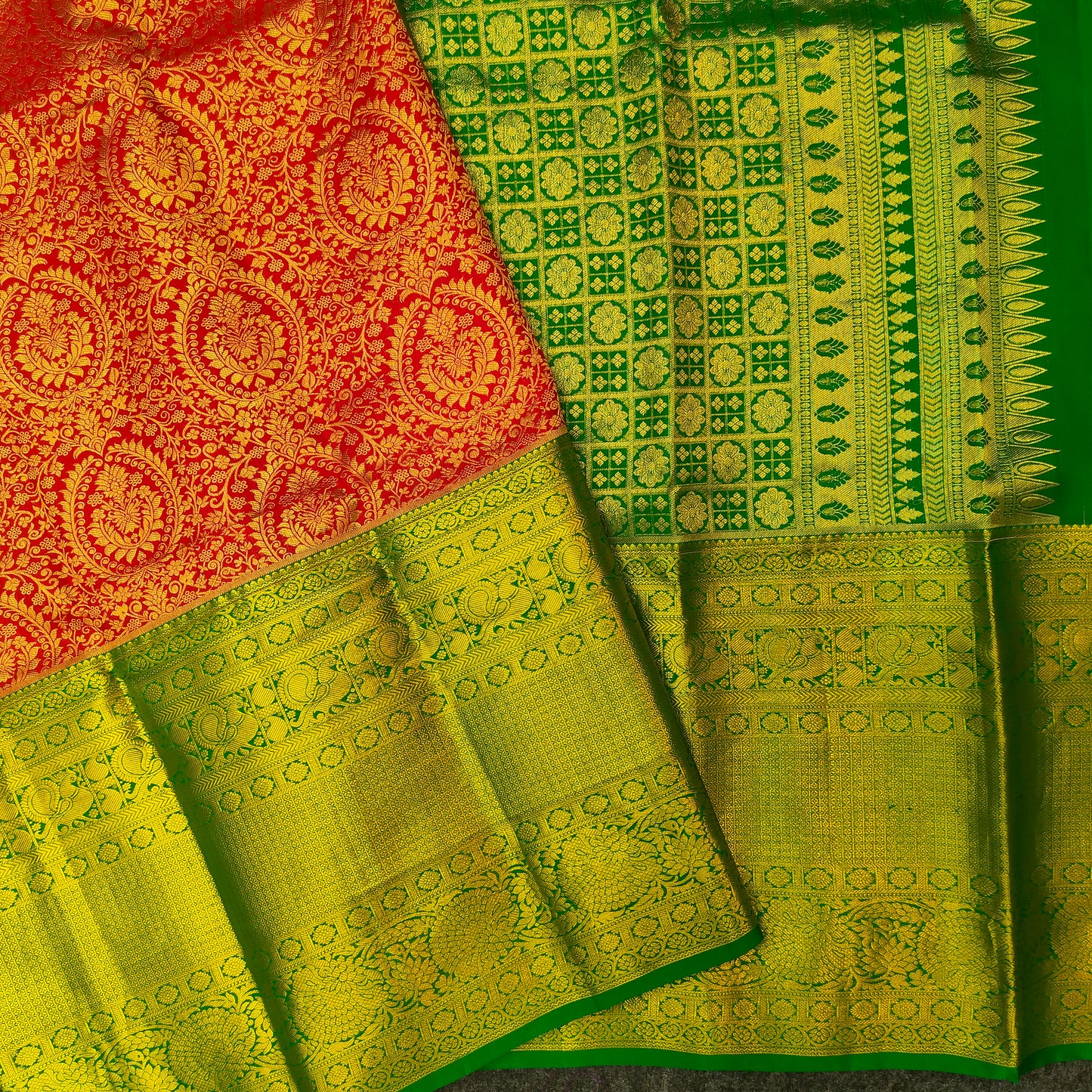 ✨Pure Resham Bridal Kanchi Pattu Handloom Saree - Ambica Wedding Mall