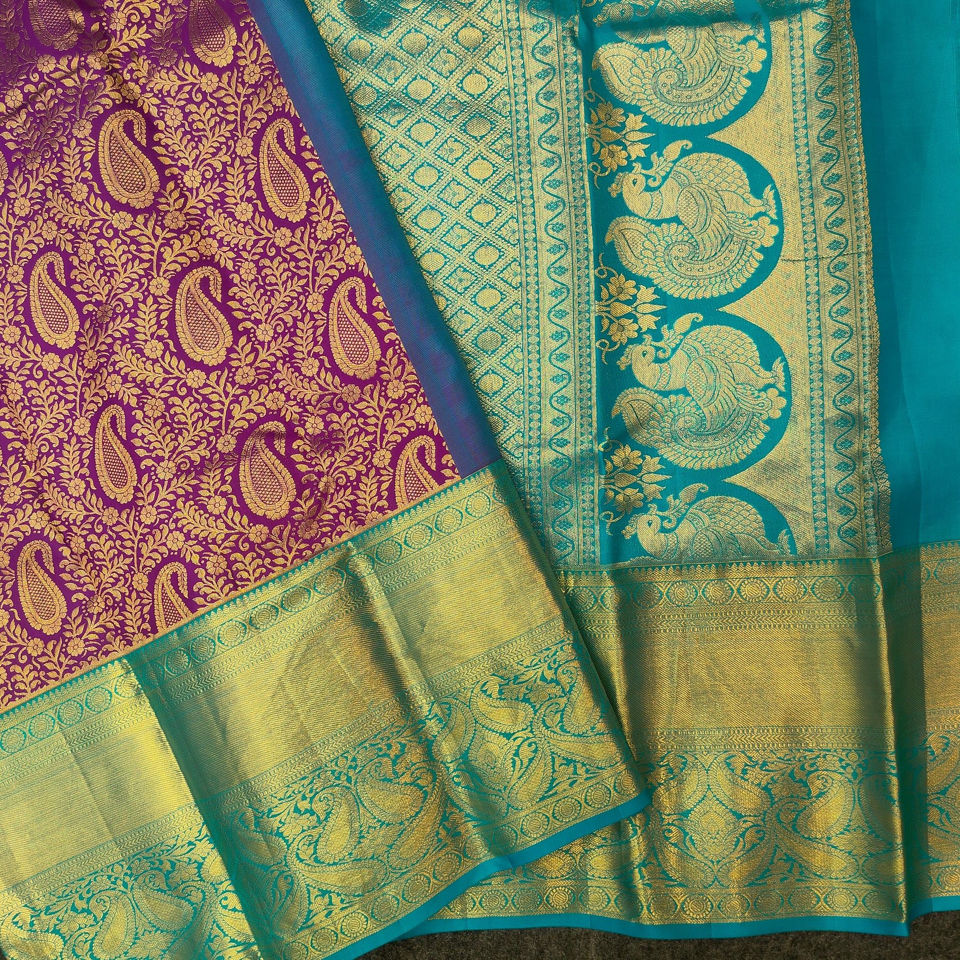 ✨Pure Resham Bridal Kanchi Pattu Handloom Saree - Ambica Wedding Mall