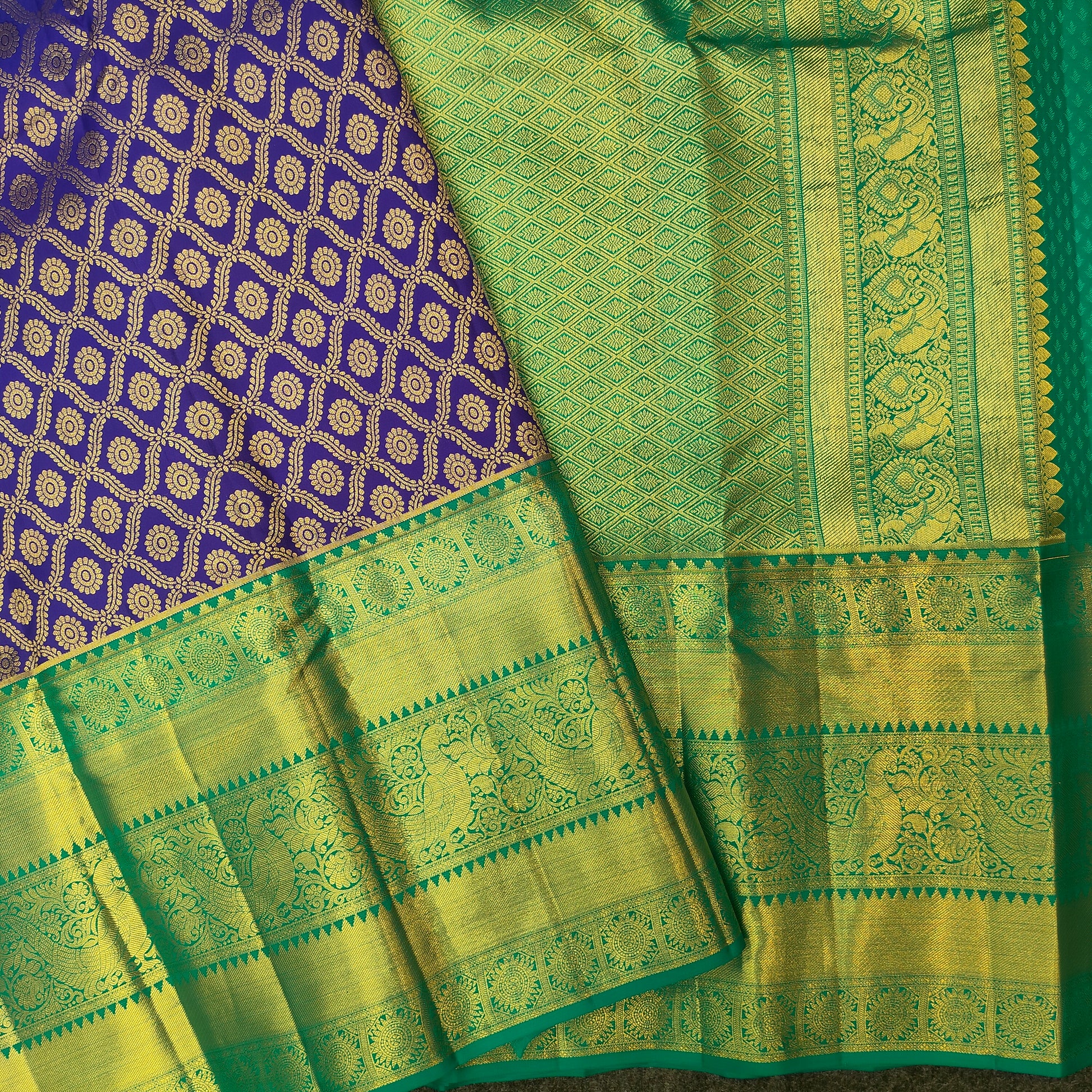✨Pure Resham Bridal Kanchi Pattu Handloom Saree - Ambica Wedding Mall
