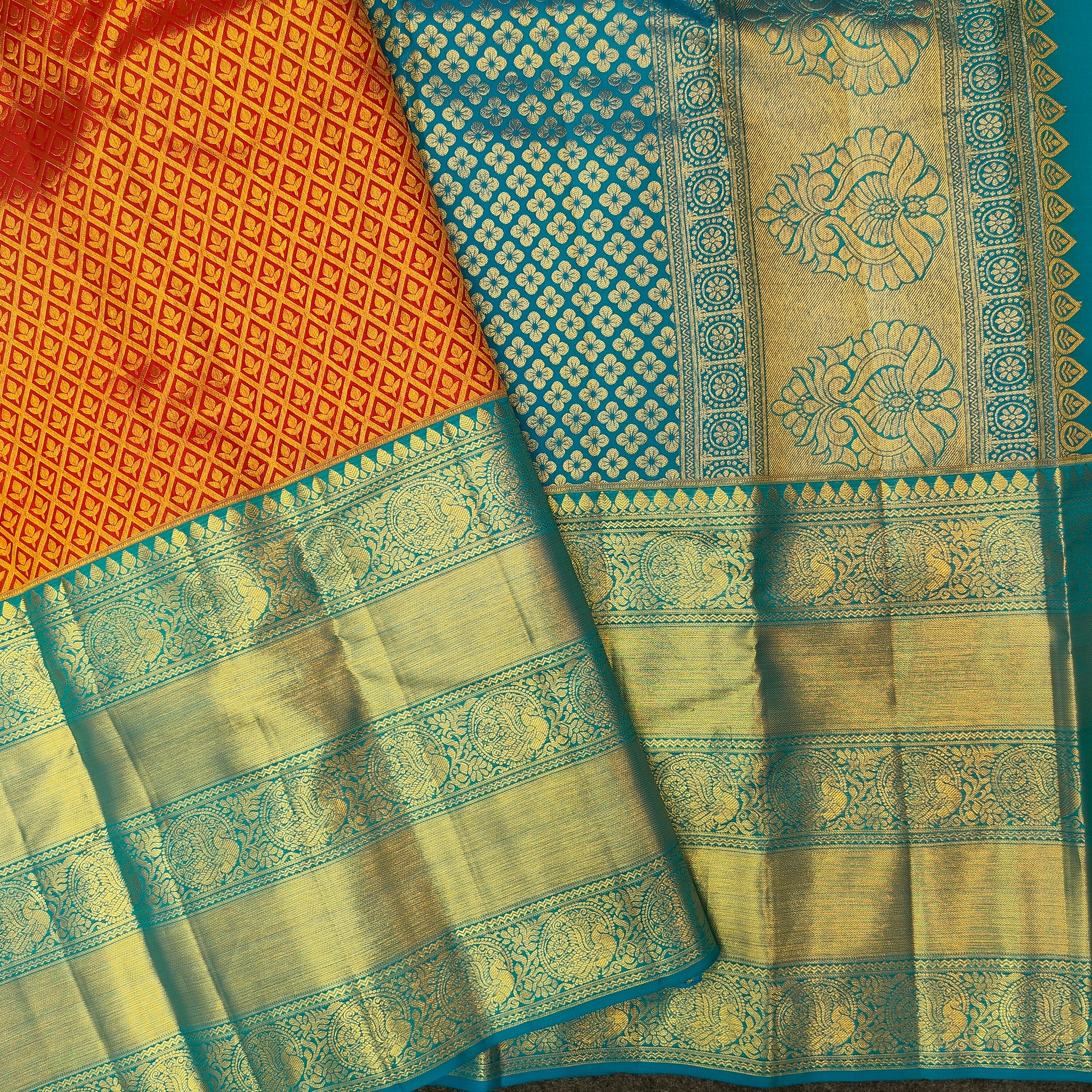 ✨Pure Resham Bridal Kanchi Pattu Handloom Saree - Ambica Wedding Mall