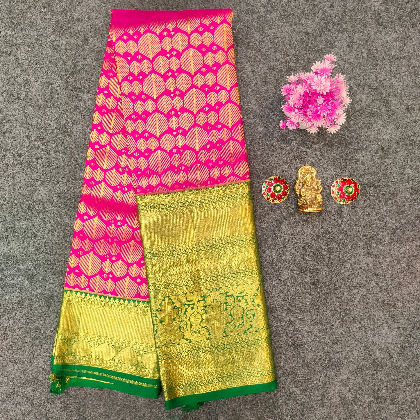 ✨Pure Resham Bridal Kanchi Pattu Handloom Saree - Ambica Wedding Mall