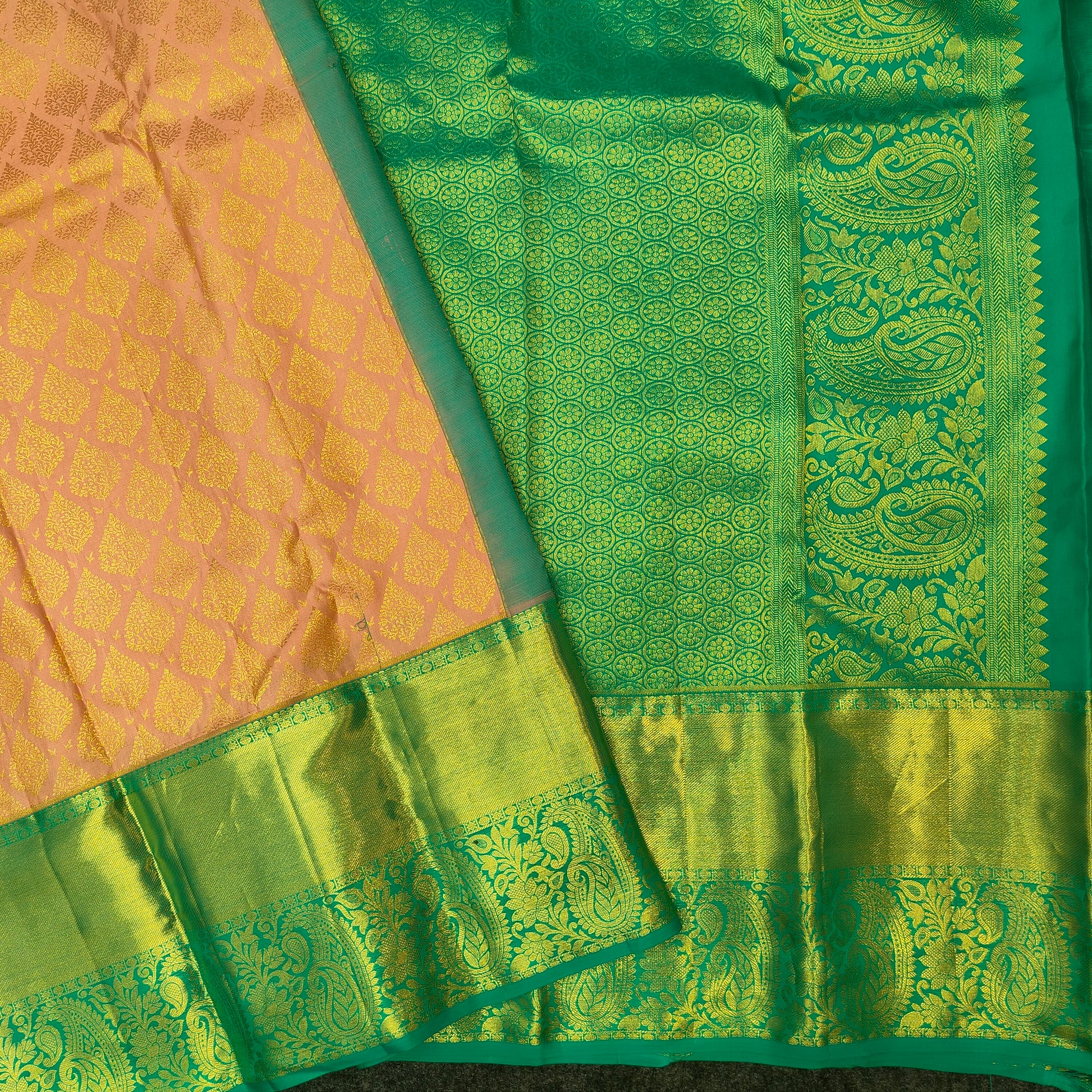 ✨Pure Resham Bridal Kanchi Pattu Handloom Saree - Ambica Wedding Mall