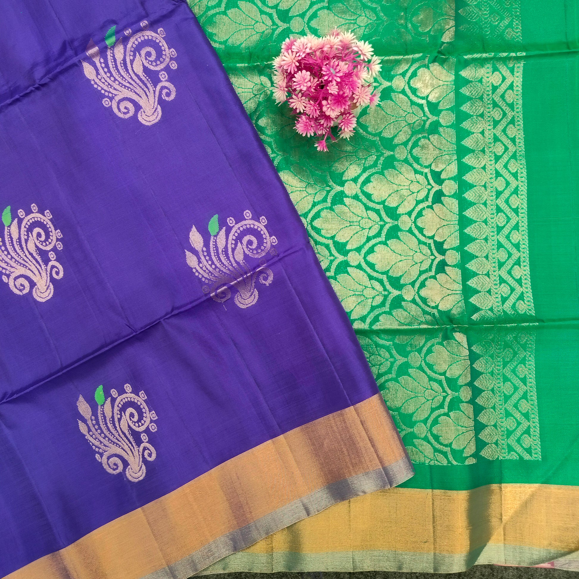 ✨Kanchi Pattu Bentex Border Saree - Ambica Wedding Mall