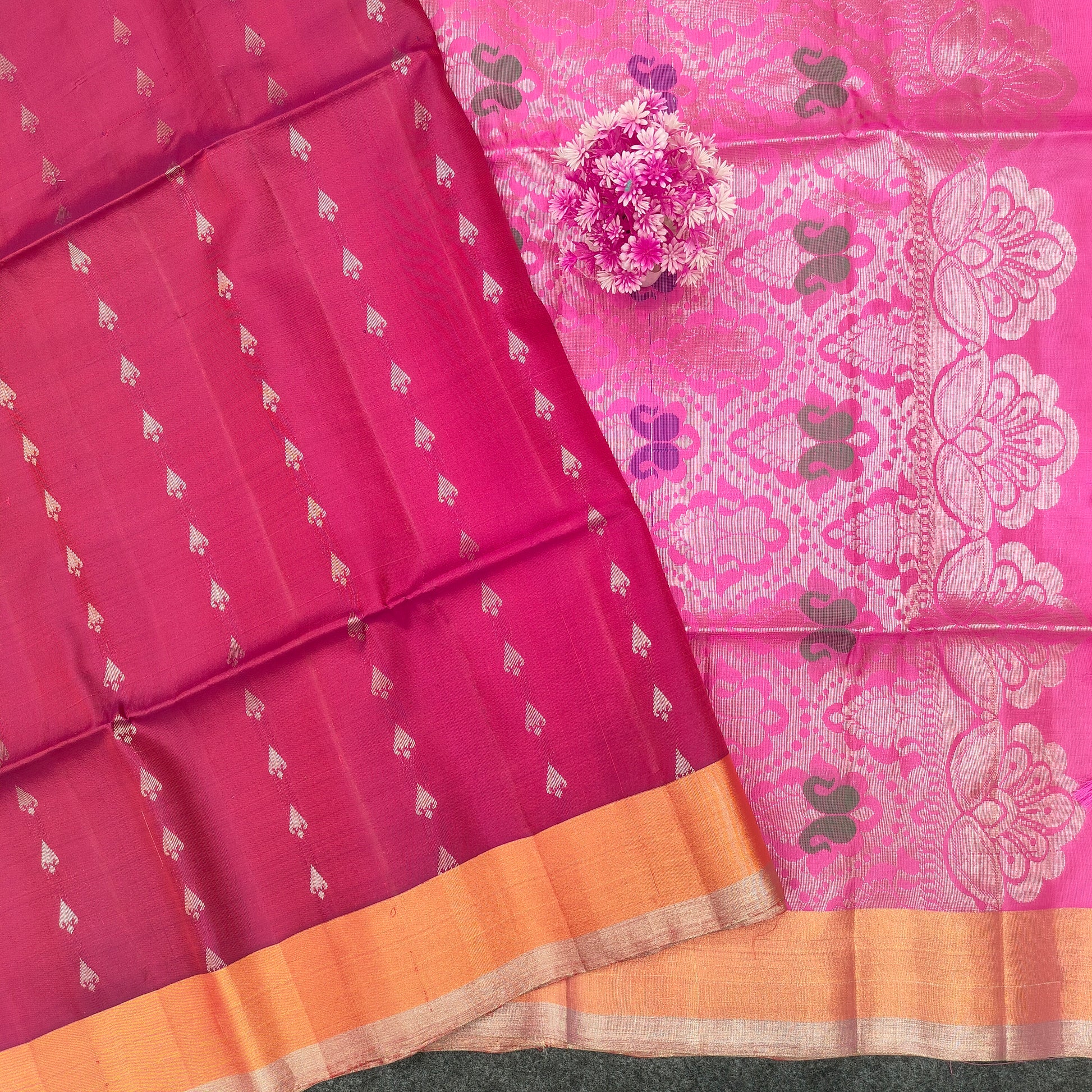 ✨Kanchi Pattu Bentex Border Saree - Ambica Wedding Mall