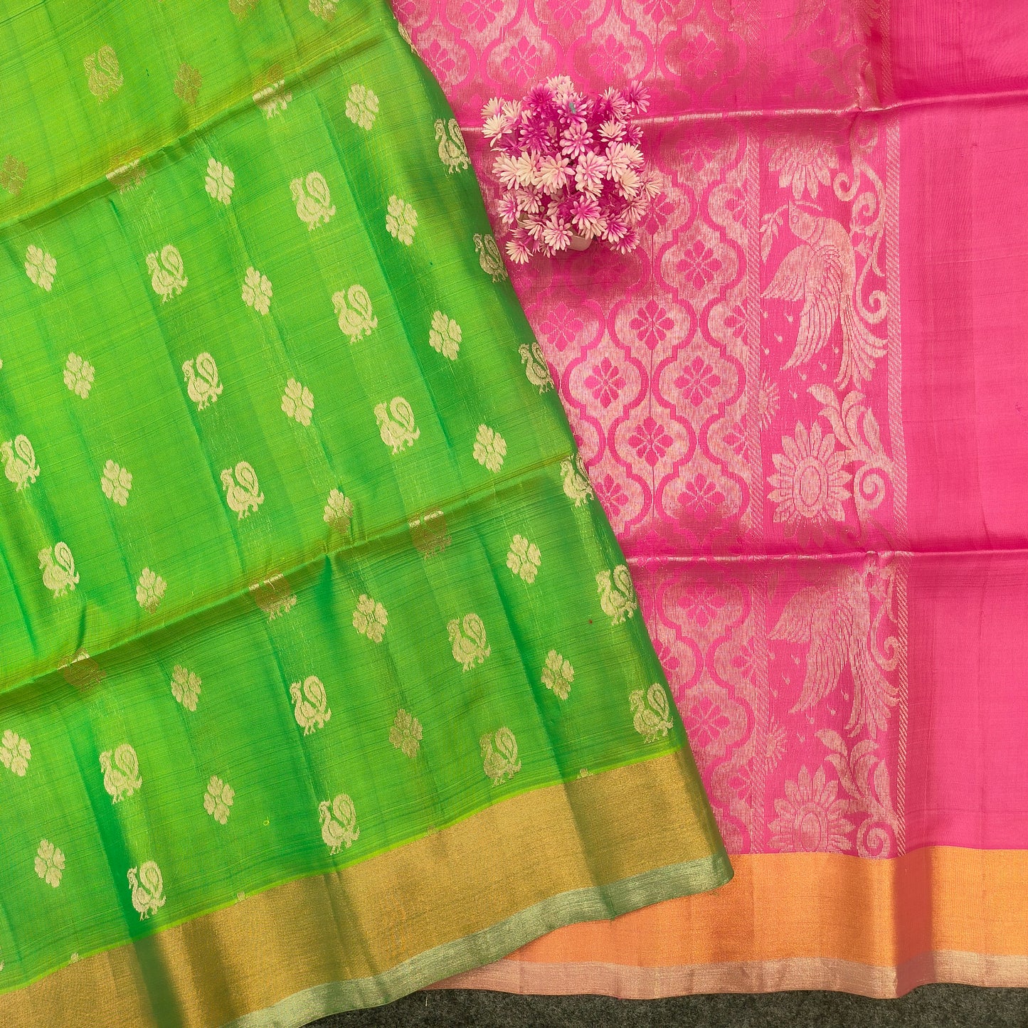 ✨Kanchi Pattu Bentex Border Saree - Ambica Wedding Mall