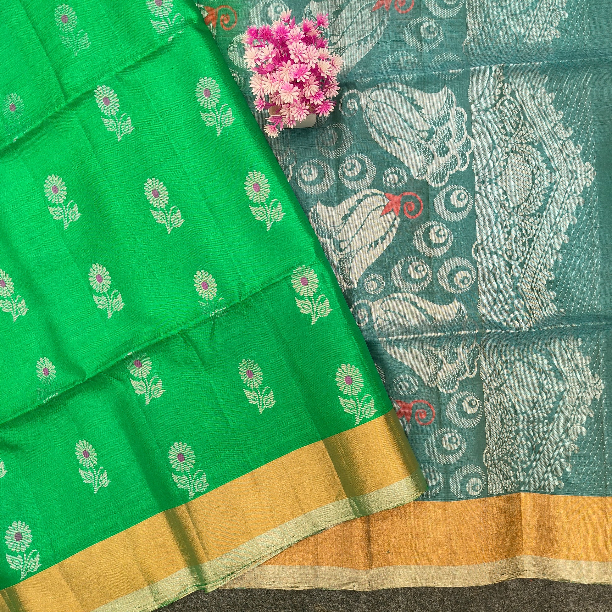 ✨Kanchi Pattu Bentex Border Saree - Ambica Wedding Mall