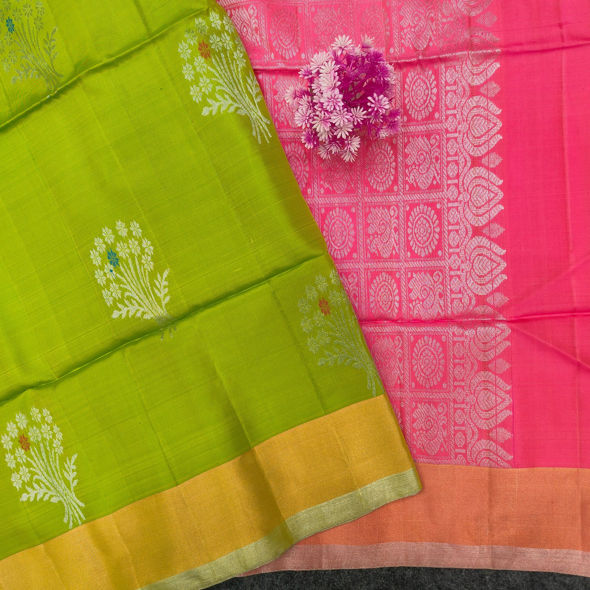 ✨Kanchi Pattu Bentex Border Saree - Ambica Wedding Mall