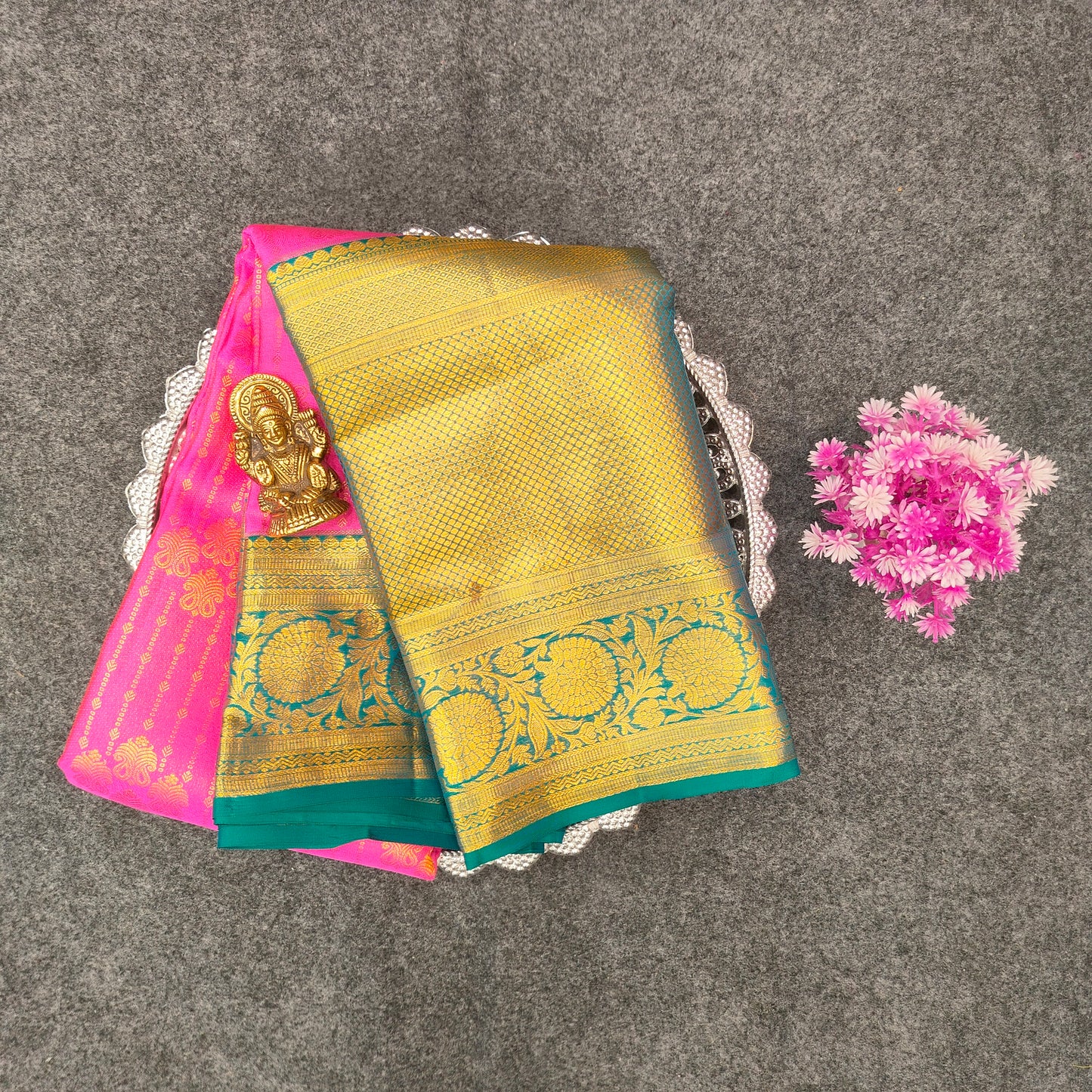 ✨Pure Resham Bridal Kanchi Pattu Handloom Saree - Ambica Wedding Mall