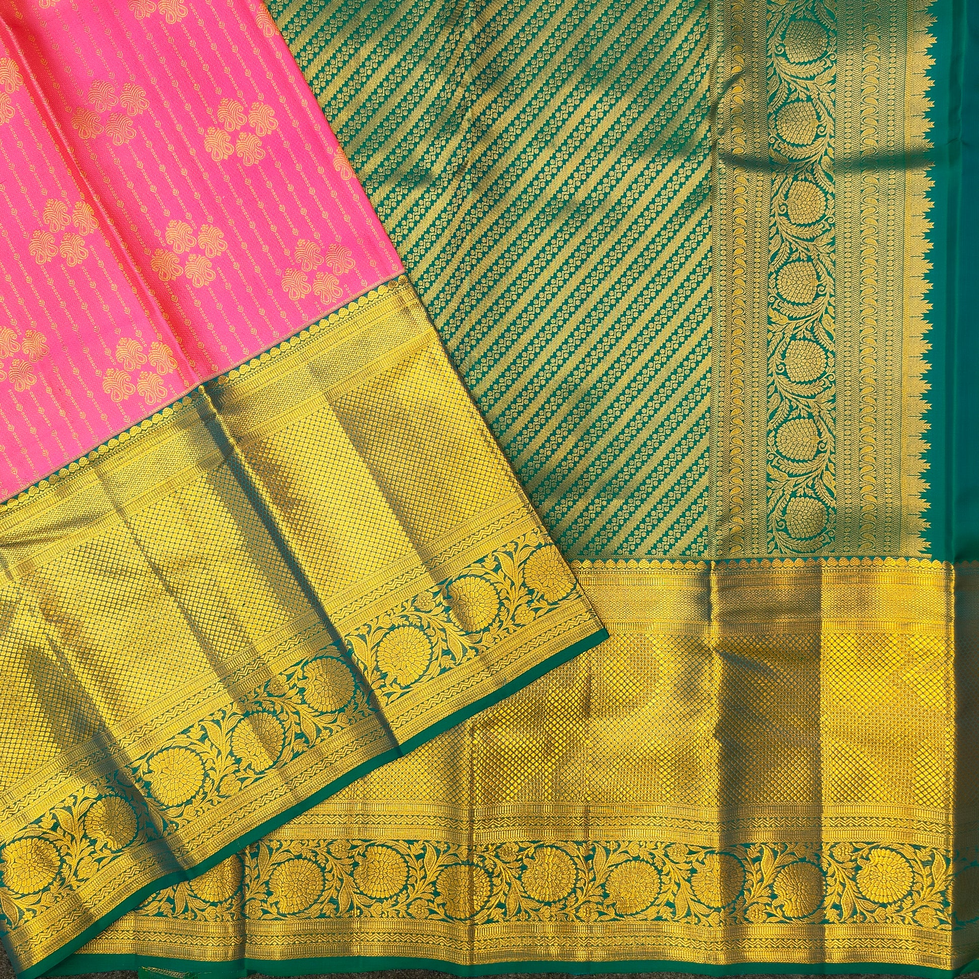 ✨Pure Resham Bridal Kanchi Pattu Handloom Saree - Ambica Wedding Mall