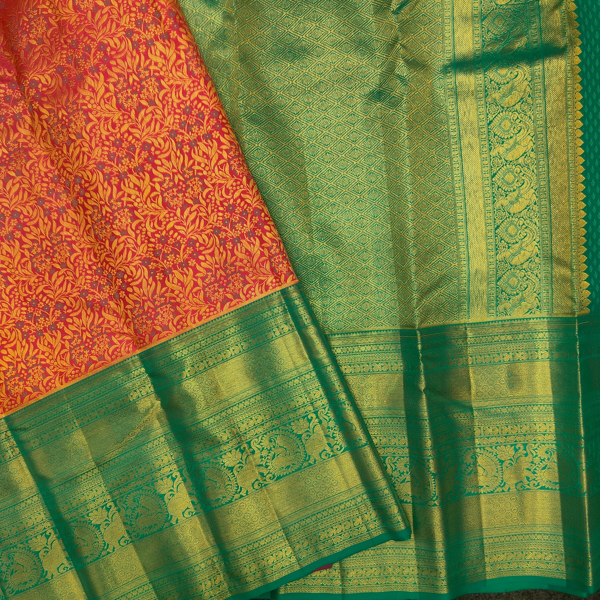 Pure Resham Bridal Kanchi Pattu Handloom Saree - Ambica Wedding Mall
