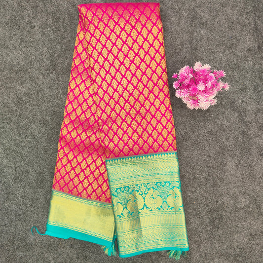 Pure Resham Bridal Kanchi Pattu Handloom Saree - Ambica Wedding Mall