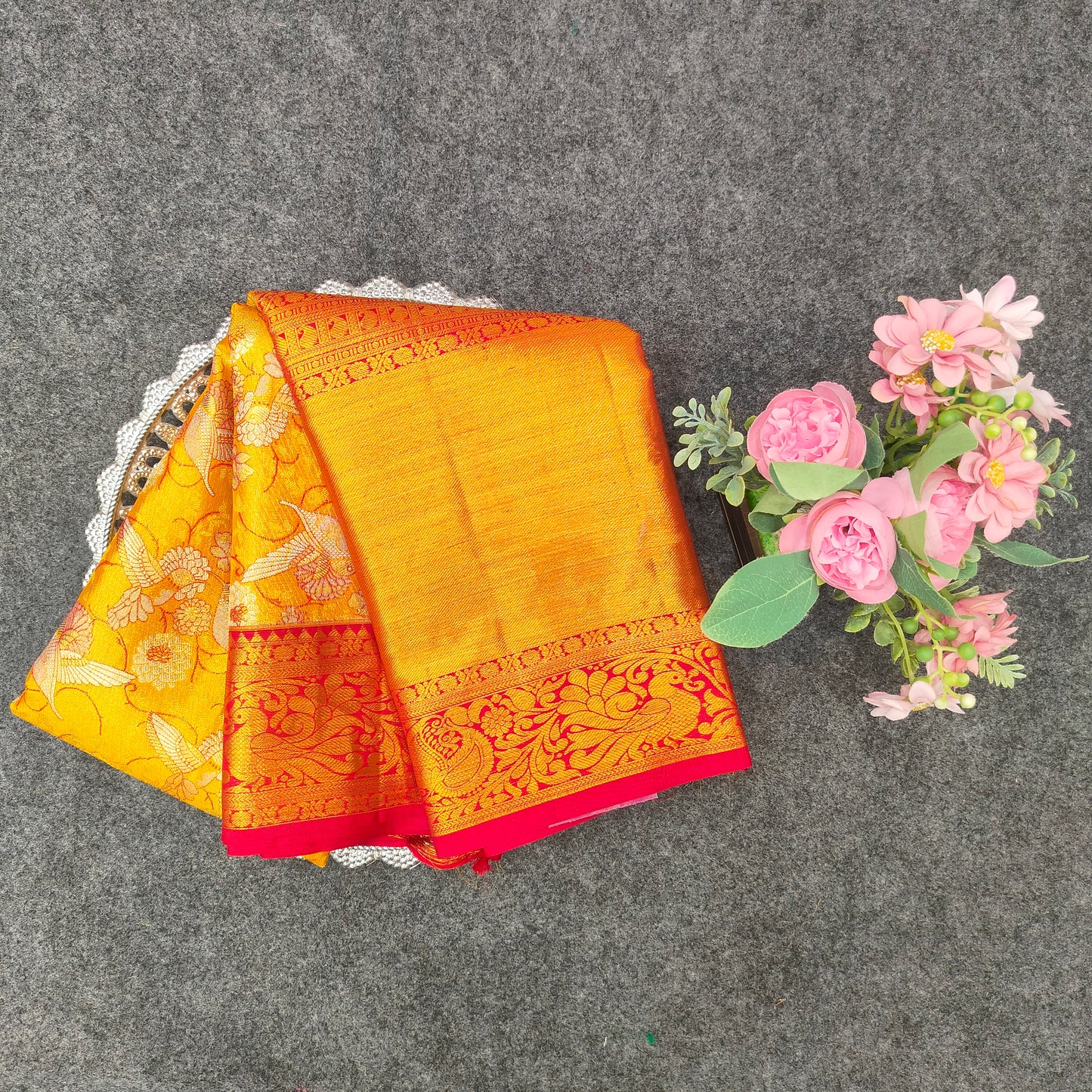 Pure Resham Bridal Kanchi Pattu Handloom Saree - Ambica Wedding Mall