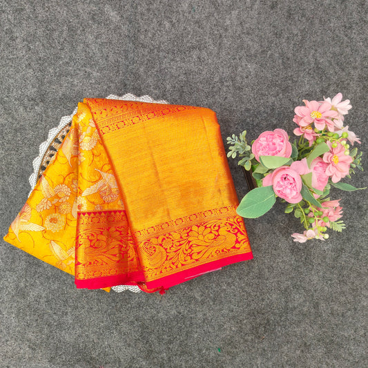 Pure Resham Bridal Kanchi Pattu Handloom Saree - Ambica Wedding Mall