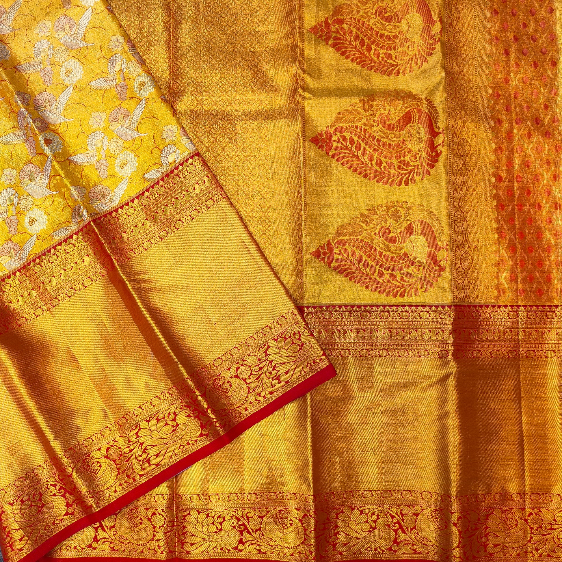 Pure Resham Bridal Kanchi Pattu Handloom Saree - Ambica Wedding Mall