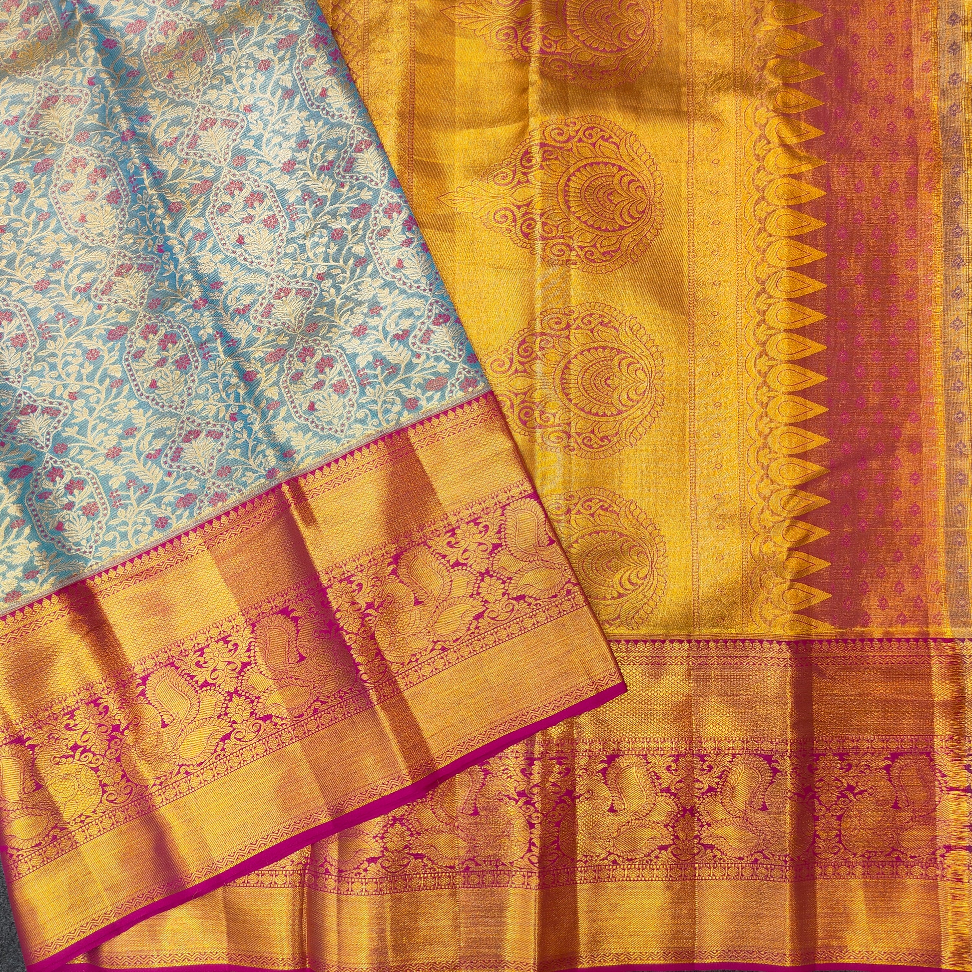 Pure Resham Bridal Kanchi Pattu Handloom Saree - Ambica Wedding Mall