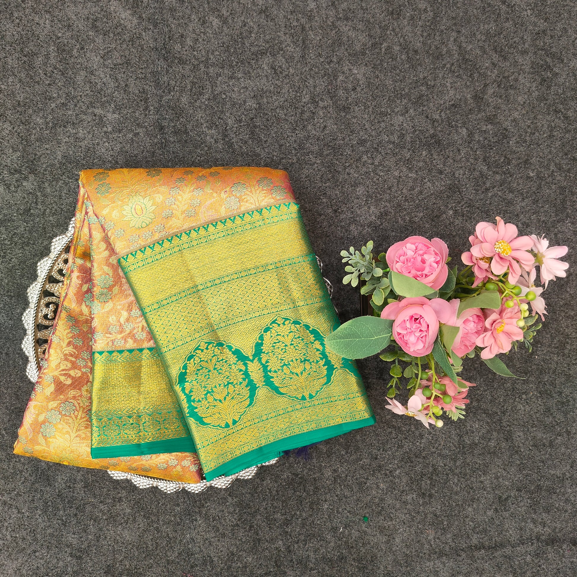 Pure Resham Bridal Kanchi Pattu Handloom Saree - Ambica Wedding Mall