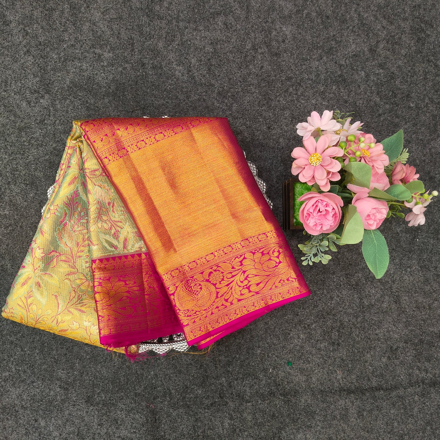 Pure Resham Bridal Kanchi Pattu Handloom Saree - Ambica Wedding Mall