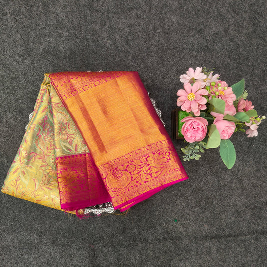 Pure Resham Bridal Kanchi Pattu Handloom Saree - Ambica Wedding Mall
