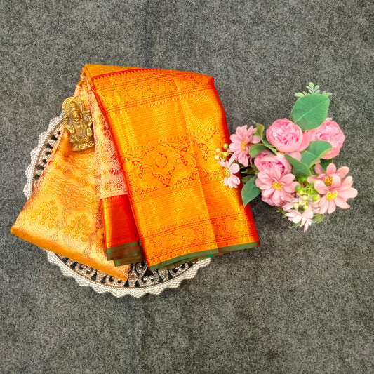 Pure Resham Bridal Kanchi Pattu Handloom Saree - Ambica Wedding Mall