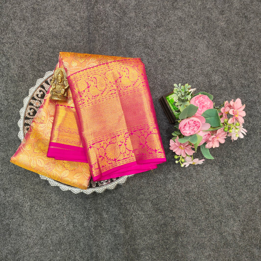 Pure Resham Bridal Kanchi Pattu Handloom Saree - Ambica Wedding Mall